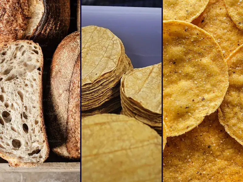 Pan artesanal, tortillas y tostadas de maíz